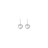 Heart Outline Dangle Earrings (Silver) front - Popular Jewelry - New York