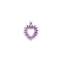 Marquise Amethyst Heart Outline Pendant (Silver) back - Popular Jewelry - New York