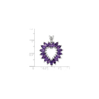 Marquise Amethyst Heart Outline Pendant (Silver) scale - Popular Jewelry - New York