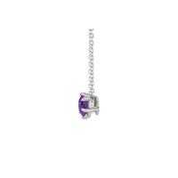 Natural Amethyst Solitaire Claw Necklace (Silver) side - Popular Jewelry - New York