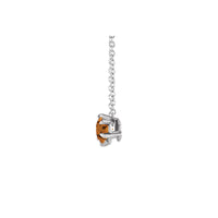 Natural Citrine Solitaire Claw Necklace (Silver) side - Popular Jewelry - New York