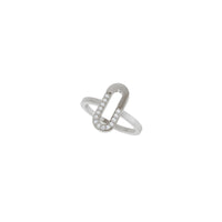 Natural Diamond Paperclip Ring (Silver) diagonal - Popular Jewelry - New York