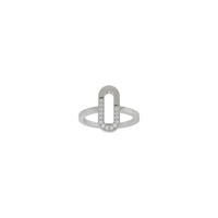 Natural Diamond Paperclip Ring (Silver) front - Popular Jewelry - New York