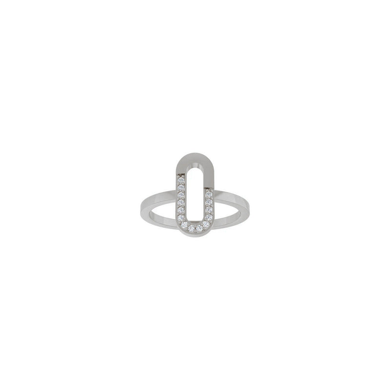 Natural Diamond Paperclip Ring (Silver) front - Popular Jewelry - New York