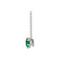 Natural Emerald Solitaire Claw Prong Necklace (Silver) side - Popular Jewelry - New York