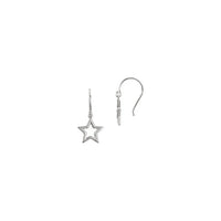 Petite Star Outline Dangle Earrings (Silver) Popular Jewelry - New York