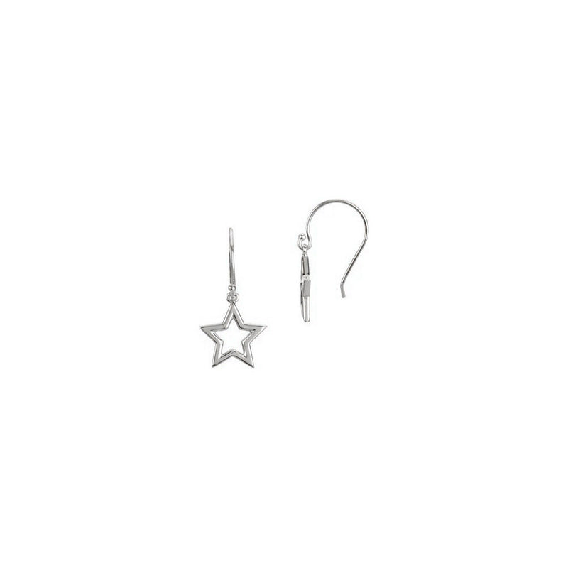 Petite Star Outline Dangle Earrings (Silver) Popular Jewelry - New York