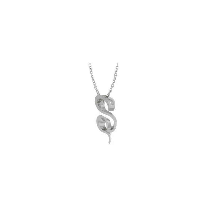 Wavy Freeform Necklace (Silver) diagonal - Popular Jewelry - New York