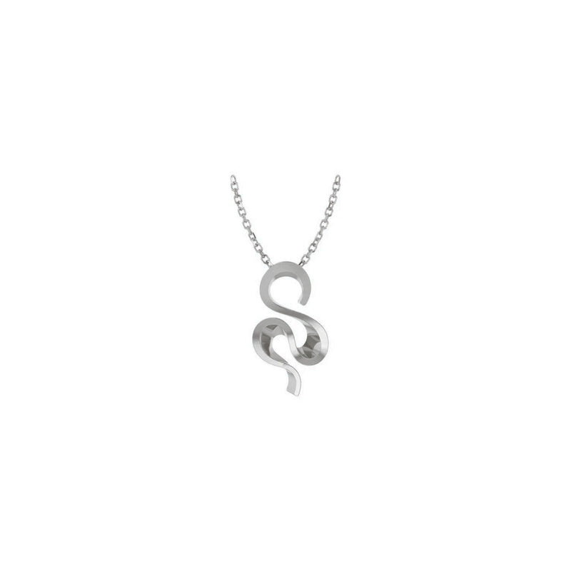 Wavy Freeform Necklace (Silver) front - Popular Jewelry - New York