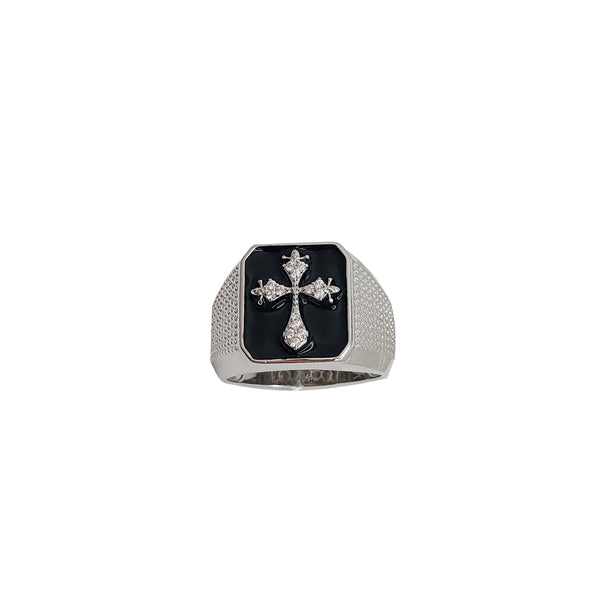 Men Cross CZ Ring (Silver).