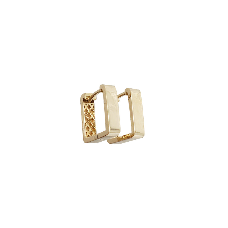 Square Huggies Earrings (14K)