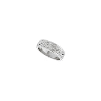 Wavy Laurel Textured Ring (Silver) diagonal - Popular Jewelry - New York