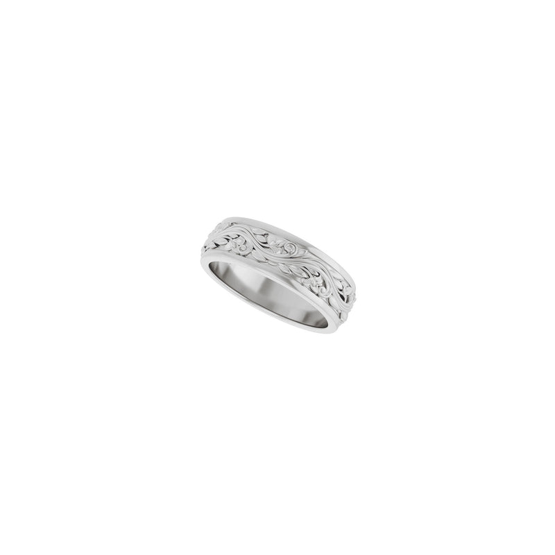 Wavy Laurel Textured Ring (Silver) diagonal - Popular Jewelry - New York