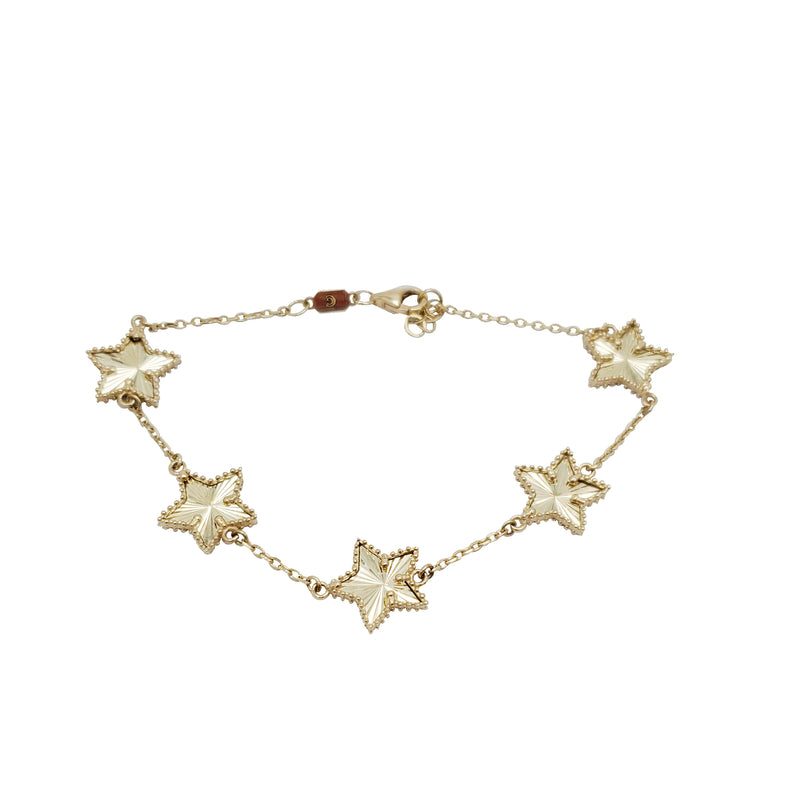 Diamond Cut Star Bracelet (14K)