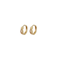 Cubic Zirconia Star Huggie Earrings (14K)