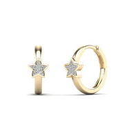 Diamond Star Huggies Earrings (14K)