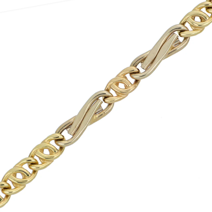 Fancy Tiger-eye Link Bracelet (14K)