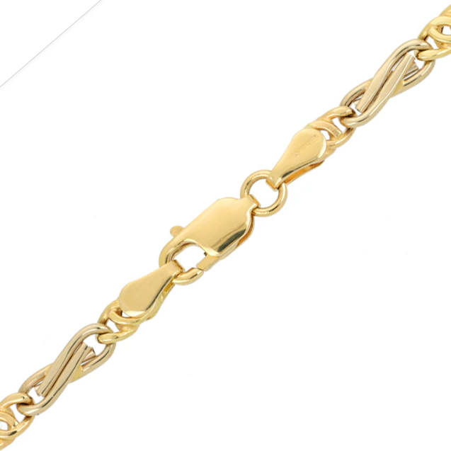 Fancy Tiger-eye Link Bracelet (14K)