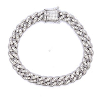 Zirconia Miami Cuban Bracelet (Silver)