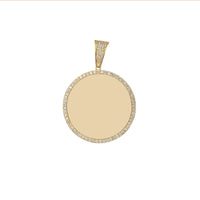 Zirconia Round Picture Medallion Pendant (14K)