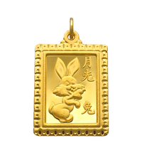 Lucky Chinese Rabbit Year Pendant (24K)