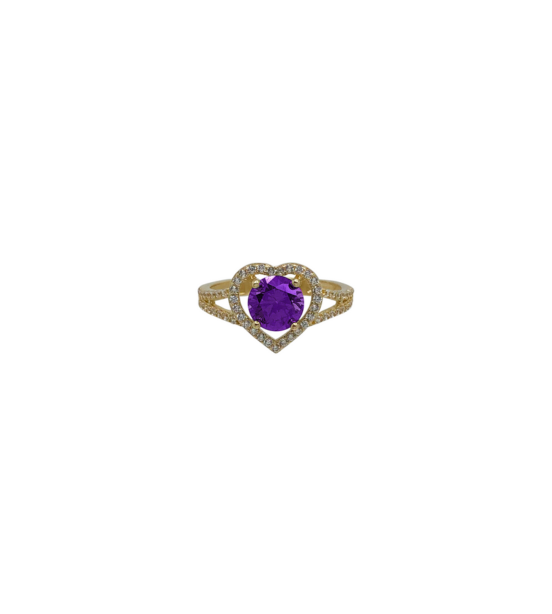 Zirconia Heart Shape Ring (14K)