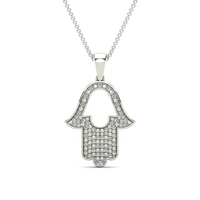 Hamsa Diamond Pendant (14K)