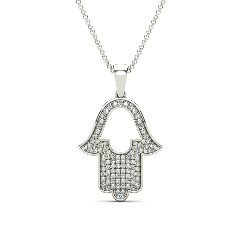 Hamsa Diamond Pendant (14K)