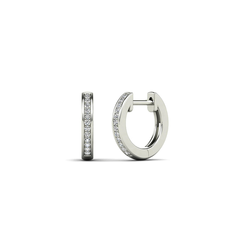 Diamond Single Row Huggie Earrings (14K)