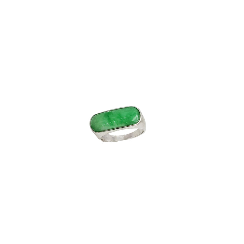 Rectangle Jade Ring (14K).