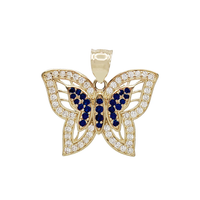 Zirconia Butterfly Pendant (14K)