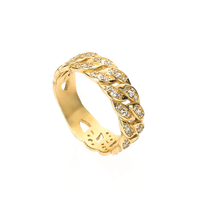 Iced-Out  Cuban Link Ring (14K)