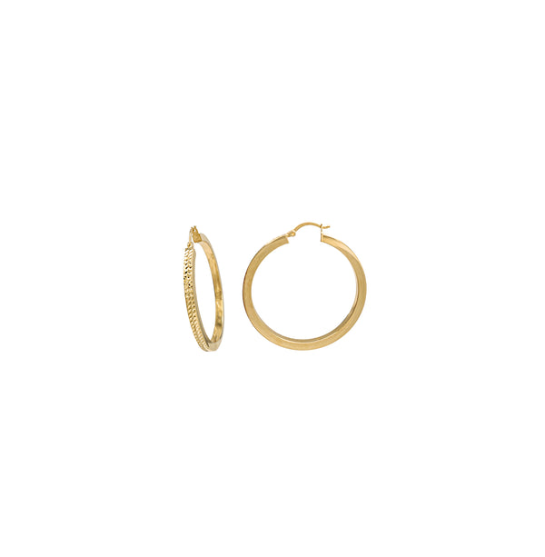 Diamond-Cut Hoop Earring (14K)