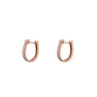 Diamond U Shape Huggie Earrings (14K)