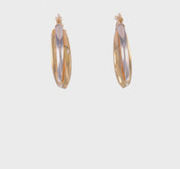 Two-Tone Fancy Hoops Earrings (14K)