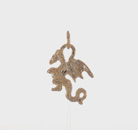 3-D Textured Glossy Dragon Pendant (14K)