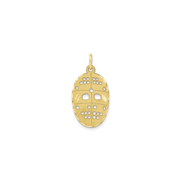 Hockey Mask Pendant (10K) front - Popular Jewelry - New York