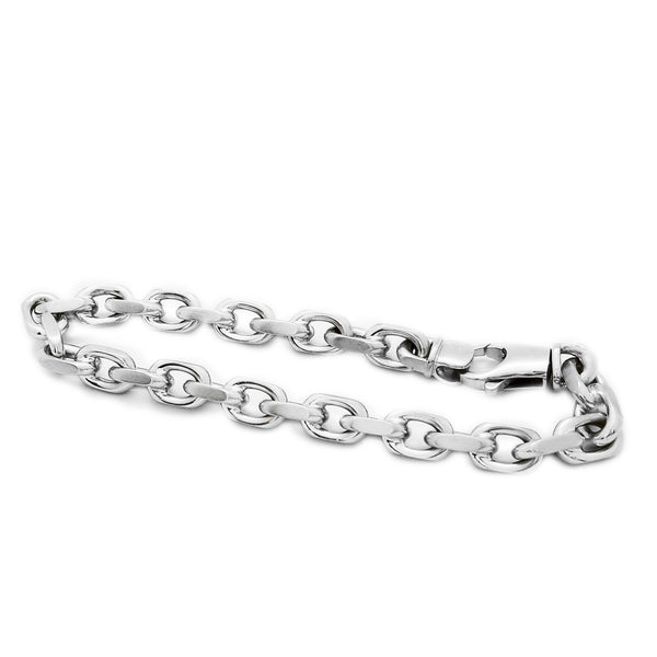 White Gold Cable Link Bracelet (18K)