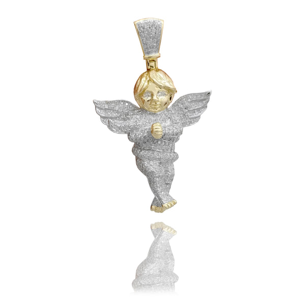 Diamond Little Praying Angel Pendant (14K)