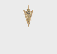 3-D Glossy Textured Reforged Arrowhead Pendant (14K)