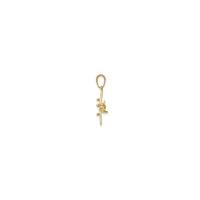 3D Low-Wing Airplane Pendant yellow (14K) side - Popular Jewelry - New York