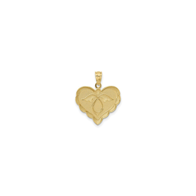 Angel Silhouette Heart Pendant (14K) back - Popular Jewelry - New York