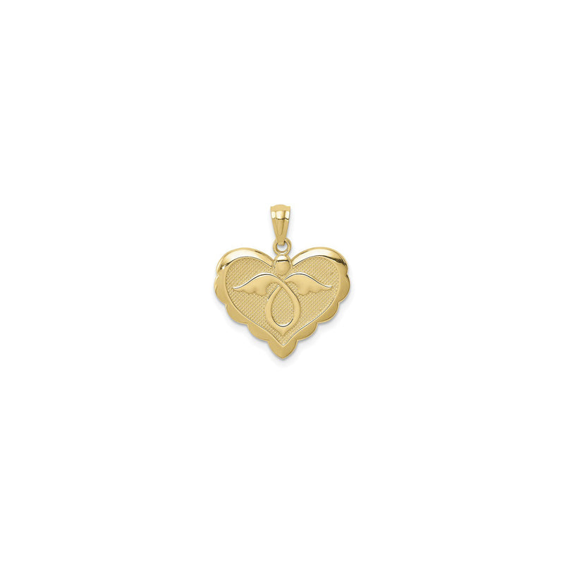 Angel Silhouette Heart Pendant (14K) front - Popular Jewelry - New York