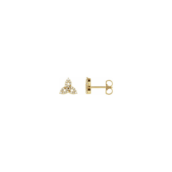 Diamond Celtic-Inspired Trinity Stud Earrings yellow (14K) main - Popular Jewelry - New York