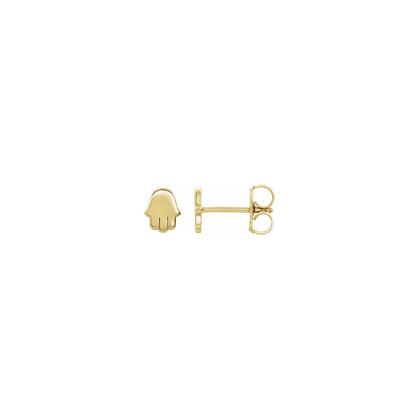 Hamsa Stud Earrings yellow (14K) main - Popular Jewelry - New York