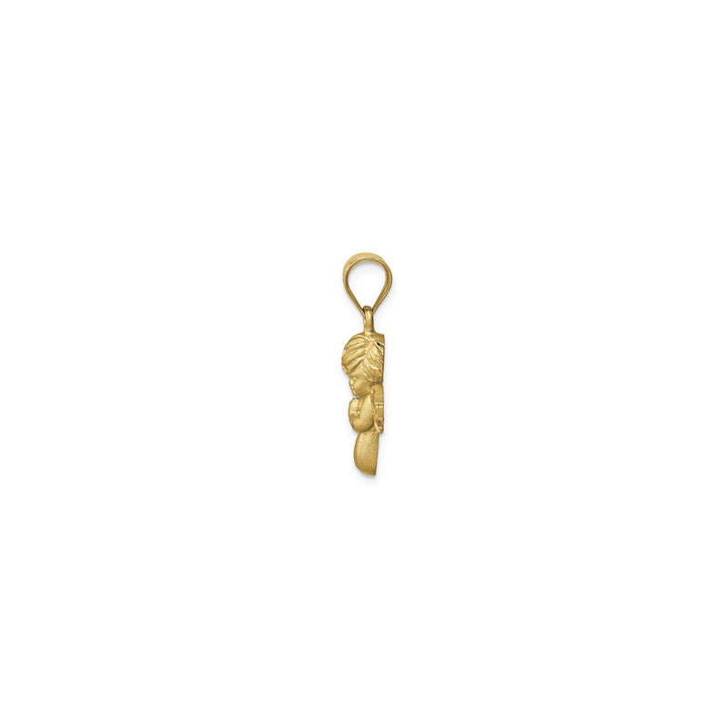 Praying Little Angel Pendant (14K) side - Popular Jewelry - New York