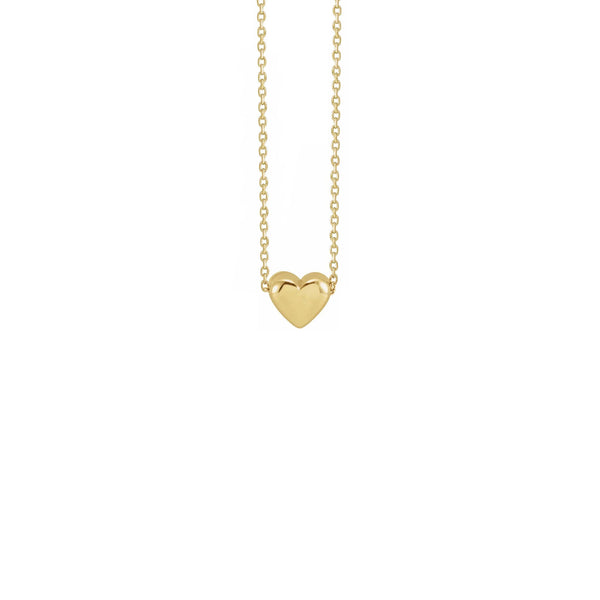 Puffy Heart Necklace yellow (14K) front - Popular Jewelry - New York