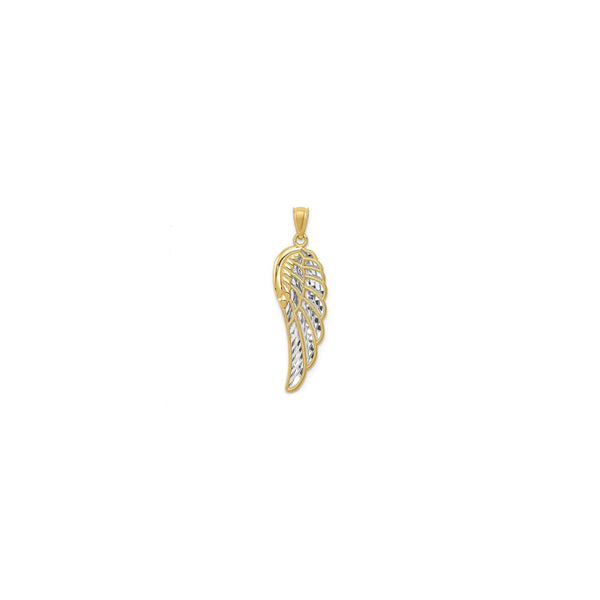 Silver Feathers Angel Wing Pendant (14K) front - Popular Jewelry - New York