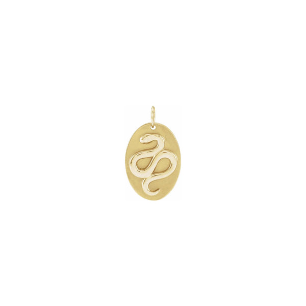 Snake Oval Medal Pendant yellow (14K) front - Popular Jewelry - New York