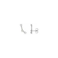 Diamond and Opal Cabochon Ear Climbers white (14K) main - Popular Jewelry - New York